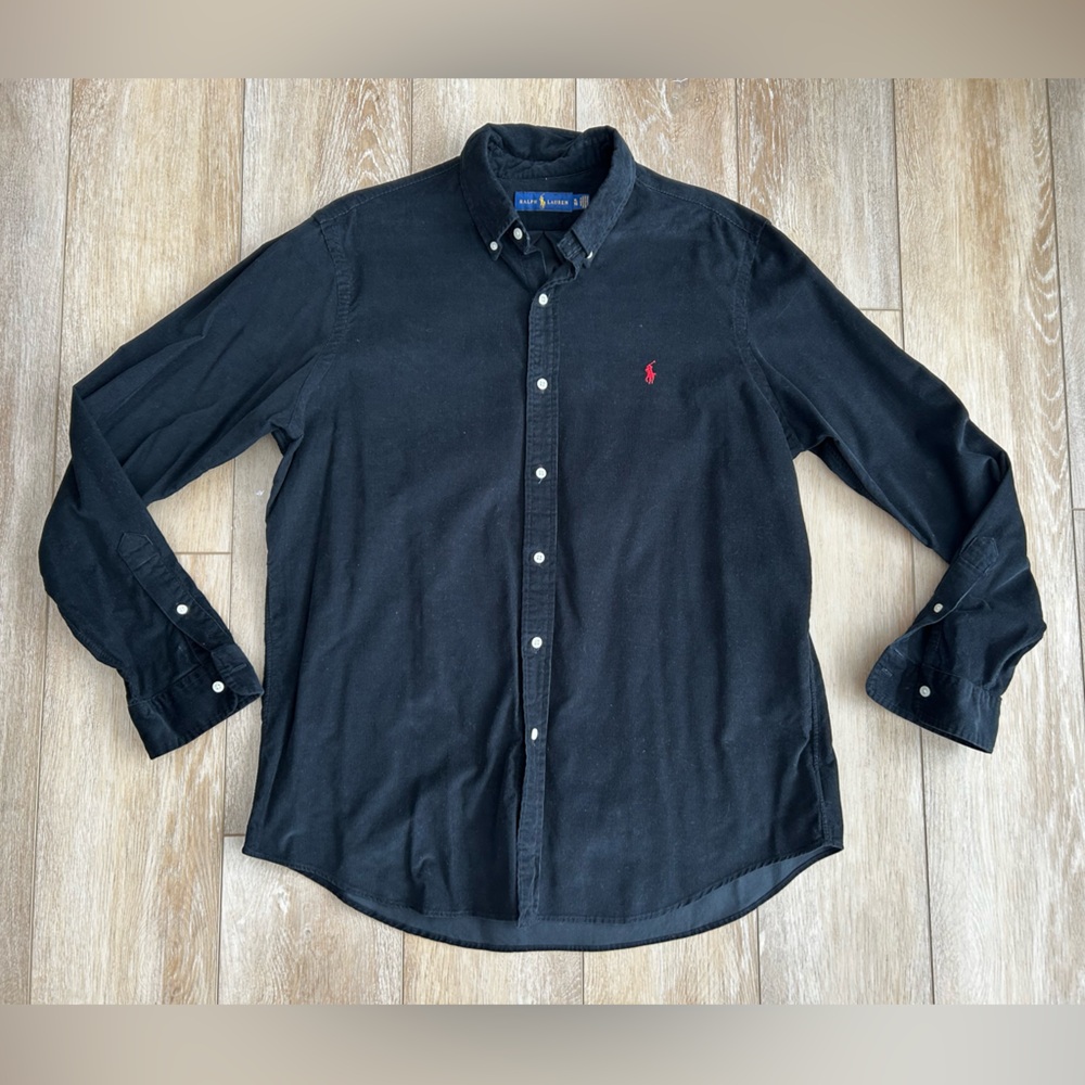 Ralph Lauren Black Corduroy Button Shirt